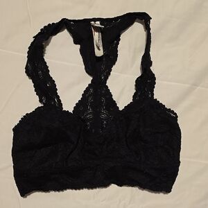 Free People Black Lace Racerback Bra